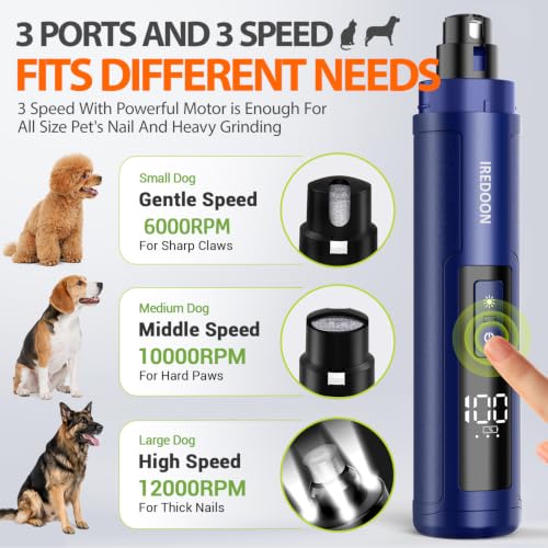 Dog Nail Grinder with 4 LED Lights (Sapphire Blue)