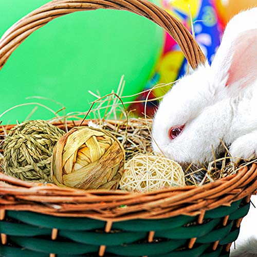 9 Pcs Small Animals Play Balls Rolling Activity Chew Toys Gnawing Treats for Rabbits Guinea Pigs Chinchilla Bunny Natural Balls (9 Pcs)