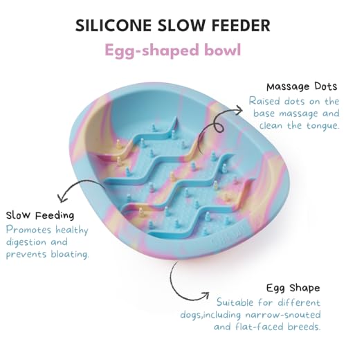Dog & Cat Lick Mat Bowls with Suction Cups (Rainbow / Large)