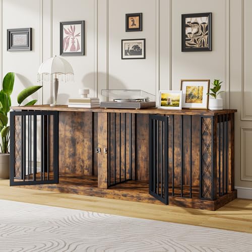 86.6" Double Dog Crate Furniture as TV Stand (Retro / 86.6"L x 23.6"W x 31.5"H)