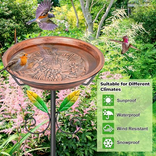 Bird Baths for Outside (Vintage Brown)