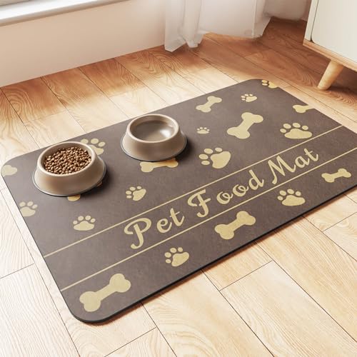 Pet Feeding Mat (Brown / 27"L x 17"W)