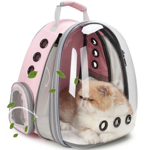 Expandable Bubble Cat Carrier Backpack (Front Expandable-Pink)