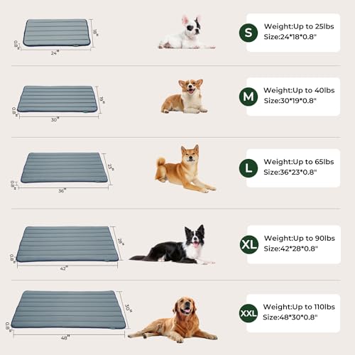 Dog Crate Pad (42.0"L x 28.0"W x 0.8"Th / Dusty Blue, 1 Pack)