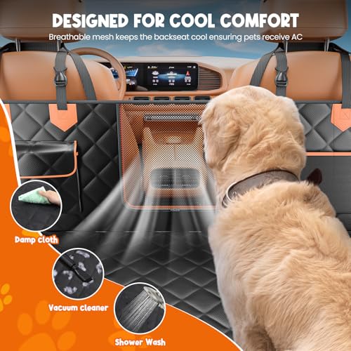 Truck Back Seat Extender for Dogs Hard Bottom Holds 500lbs (Black / For Full Size Truck)