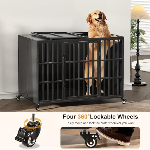 48" Heavy Duty Dog Crate for Large Dogs (47.2"L x 29.4"W x 33.8"H)