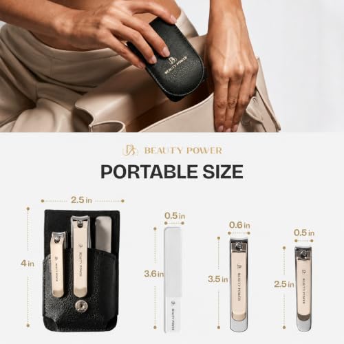 Nail Clippers Set 3 in 1 for Men (Black Case)