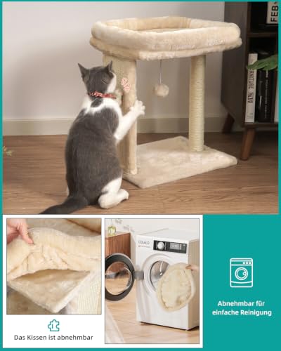 Small Cat Tree for Indoor Cats (Beige)