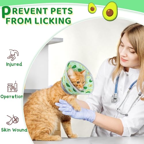 Cat Cone Collar Soft to Stop Licking (Avocado Green / L)