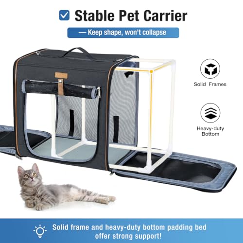 Extra Large Cat Carrier for 2 Cats (Black)