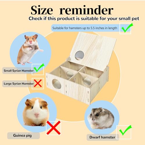 Multi Chamber Wooden Hamster Hideout & Tunnel with Secret Peep Shed (4-Chamber Hamster Maze)