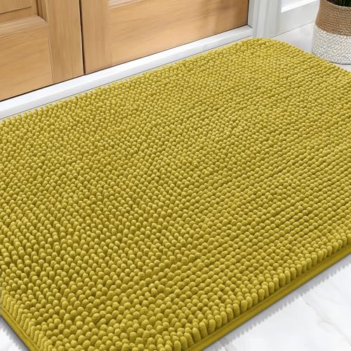 Dog Door Mat for Muddy Paws 30x20 (Mustard Yellow / 30" X 20")