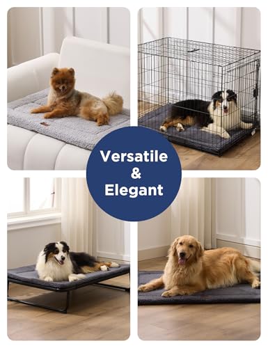 Low Profile Dog Crate Mat Reversible Bed Pad (Dark Gray)