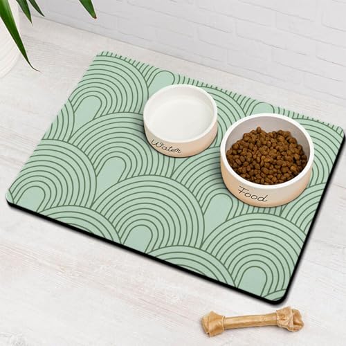 Dog Food Mats for Floors Absorbent (XL(24"×32") / 01-Green)
