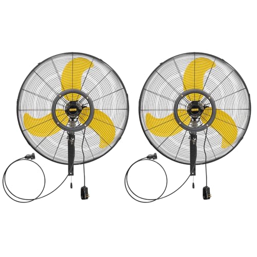 2 Pack 30 inch Misting Outdoor Oscillation Weatherproof Wall Mounted Fan with IP44 Enclosure Motor (30" Outdoor (No Remote))