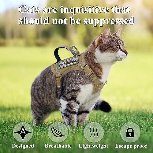 Tactical Cat Harness for Walking Escape Proof (xxs / Khaki)