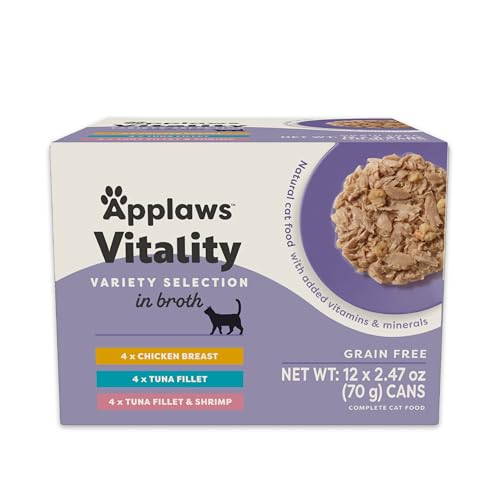 Vitality 3 Flavor Variety in Broth Wet Cat Food 12 (2.47 Ounce (Pack of 12))