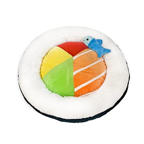 Soft Plush Small Cute and Cozy Food Dog Cat Bed (Sushi Roll)