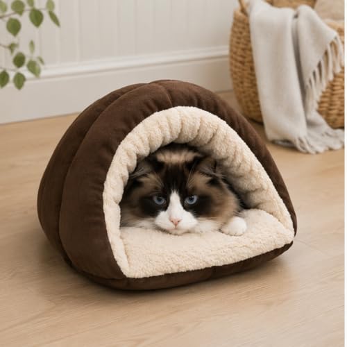 Sleep Zone Cuddle Cave Pet Bed (Brown)