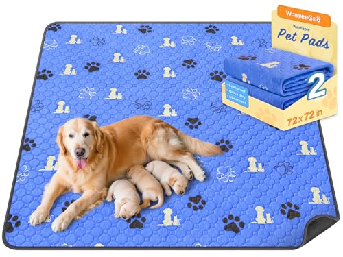 Washable Pee Pads for Dogs (Blue / 72"x72" (Pack of 1))