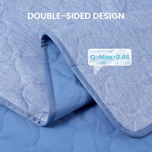 Deluxe Leakproof Cooling Blanket for Dogs Q (Heather Haze Blue / 30*70)