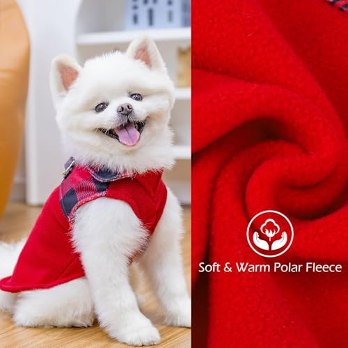 Christmas Fleece Dog Sweater for Small Medium Dogs (Red / Large)