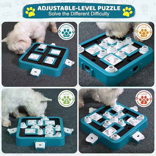 Dog Puzzle Toy Mental Stimulation (Level 3 in 1-Advanced-Mars Green Board)