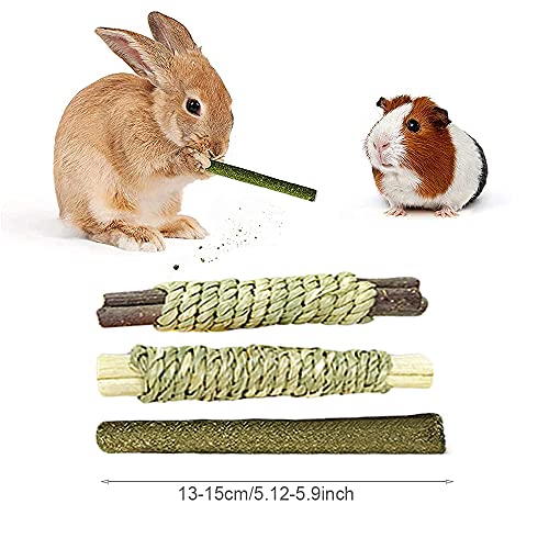 Rabbit Toys 3 Types Hamster Chew Toys for Teeth Grinding (15Pcs)