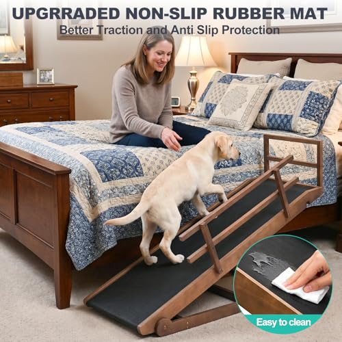 Dog Ramp for Bed & Couch (Brown / L-for 27.5''H Bed)