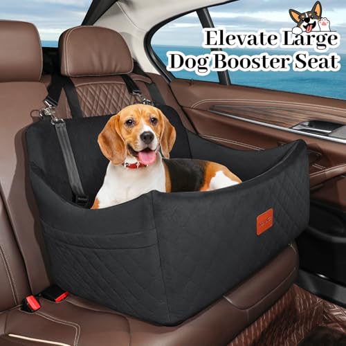 Dog Car Seat for Medium & Large Dogs Up to 55lbs (Black / Large)