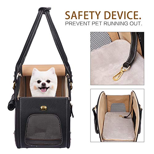 Dog Carrier Purse (15.3"L x 8.1"W x 10.0"H / Black)