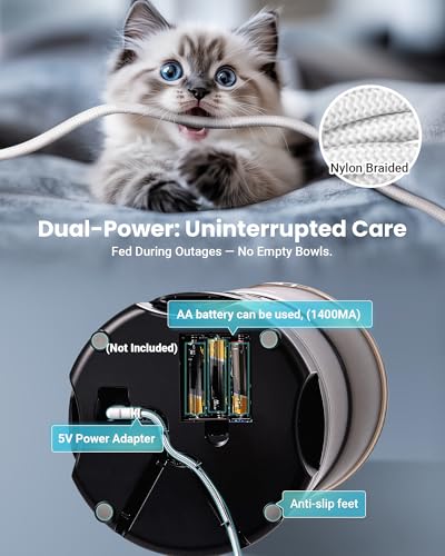 Automatic Cat Feeder for 3 Cats (Black)