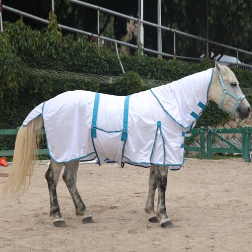 Horse Fly Sheet with Removable Neck Cover & Belly Wrap (White / 84)