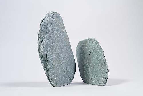 River Slate Stone 18lb Natural Aquarium Rocks for Fish Tank Decor (15 River Slate Stone(3-9 inches,18lbs))