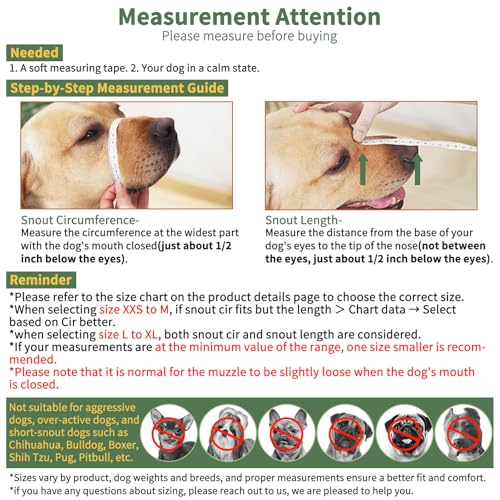 Patented Mesh Dog Muzzle with Panting Room for Large Medium Dogs (Black / S [Snout Cir: 8.5-9.5"])