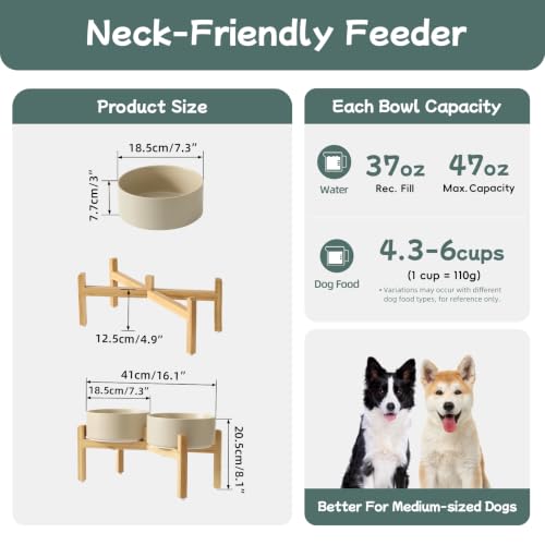 Dog Bowls Elevated (Matte Khaki)