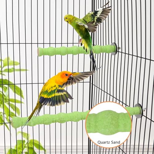 Wood Perch Stand Bird Cage Paw Beak Grinding Stick (Green)