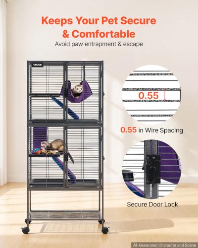 Metal Small Animal Cage 54.3" H 4 (24.0"L x 17.3"W x 54.3"H)