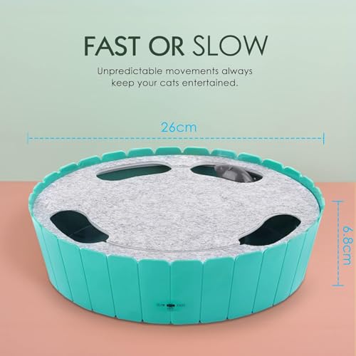 Interactive Cat Toy with Running Mouse (L-Lake Blue)