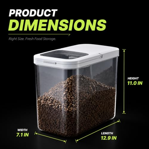 Pet Food Storage Containers With Lids & Scooper (12KG-White-1)
