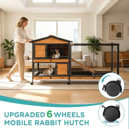 2 Story Rabbit Cage with Chew ((Brown & Black))