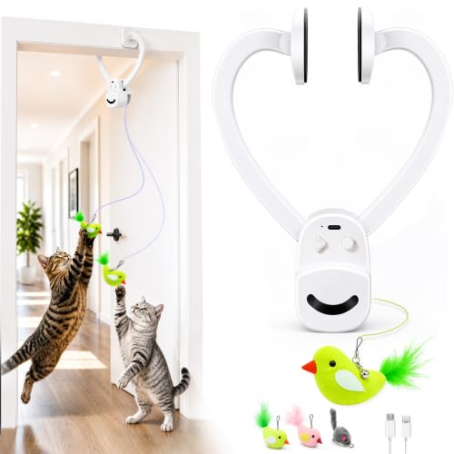 Interactive Doorway Cat Toy (White)