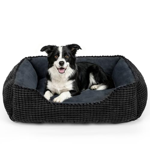 Large Dog Bed for Large Medium Small Dogs (Black / L(30’’x 24’’x 9’’))