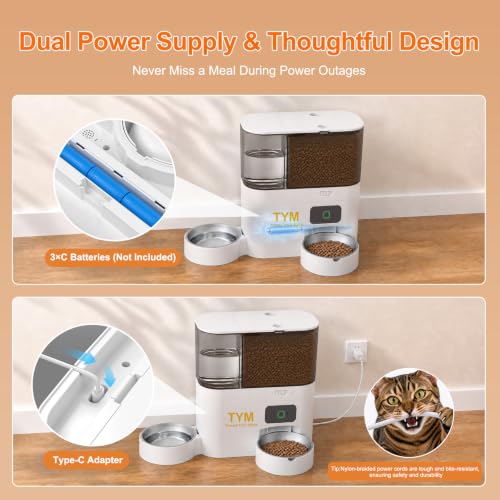 Automatic Cat Feeder and Water Dispenser (White-2)