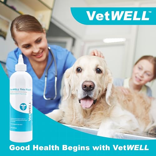 EarWELL Tris Flush Dog Ear Cleaner Solution 12oz (12 ounces)