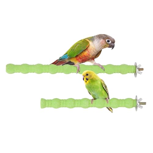 Wood Perch Stand Bird Cage Paw Beak Grinding Stick (Green)