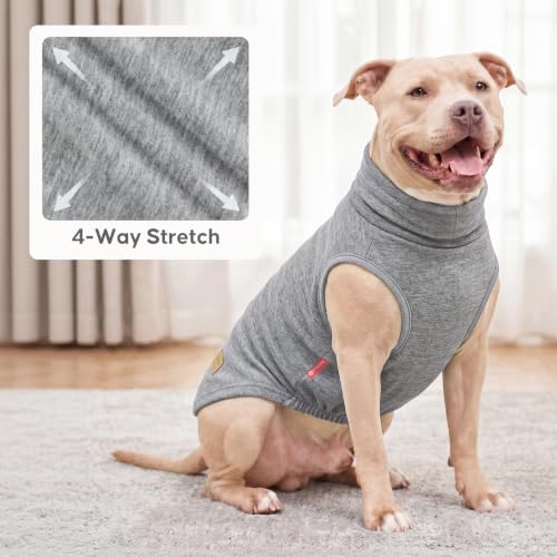 2Pack Dog Sweater Warm Dogs Clothes Stretchy Pet Sweater Large Size Pets Soft Pet Sweatshirt Pullover Turtleneck Pets Coats Dog Sweaters for Large Dogs (XXX-Large (55-75lbs) / 3# Stripe+Grey)