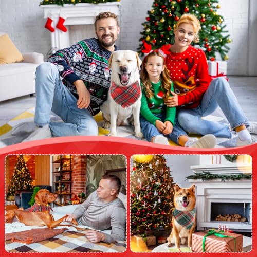Dog Christmas Bandana with Tassels Edges (Large / Christmas)