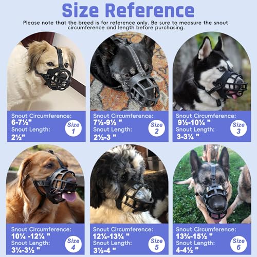 Soft Basket Silicone Muzzle for Large Dog to Prevent Biting (Black / 5 (Snout: 12.25“-13.75”))