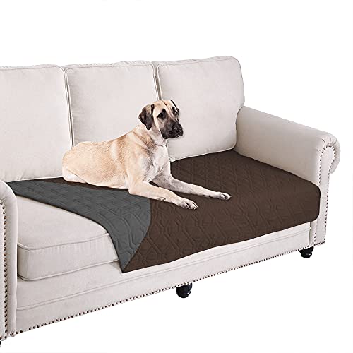 Waterproof Dog Bed Cover Pet Blanket for Furniture Bed Couch Sofa Reversible (40x70 Inch (Pack of 1) / Chocolate+darkgrey)